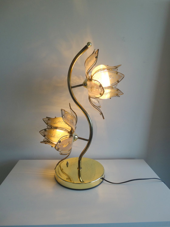 Image 1 of Hollywood regency daffodil lamp