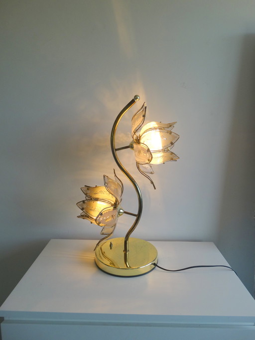 Hollywood regency daffodil lamp