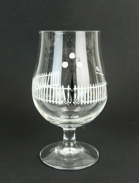 Image 1 of set of 6 mid century COCKTAIL GLASSES with beautiful decor 1950s 1960s glasses