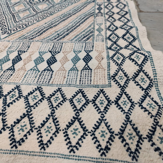 Image 1 of Natural Wool Hand-Woven Margoum Rug