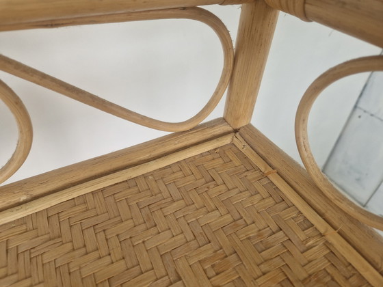 Image 1 of Bohemian Rattan And Bamboo Shelf, 1970S