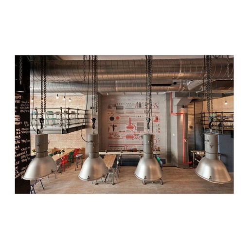 Vintage industrial pendant lamps by Elgo, Poland 1990