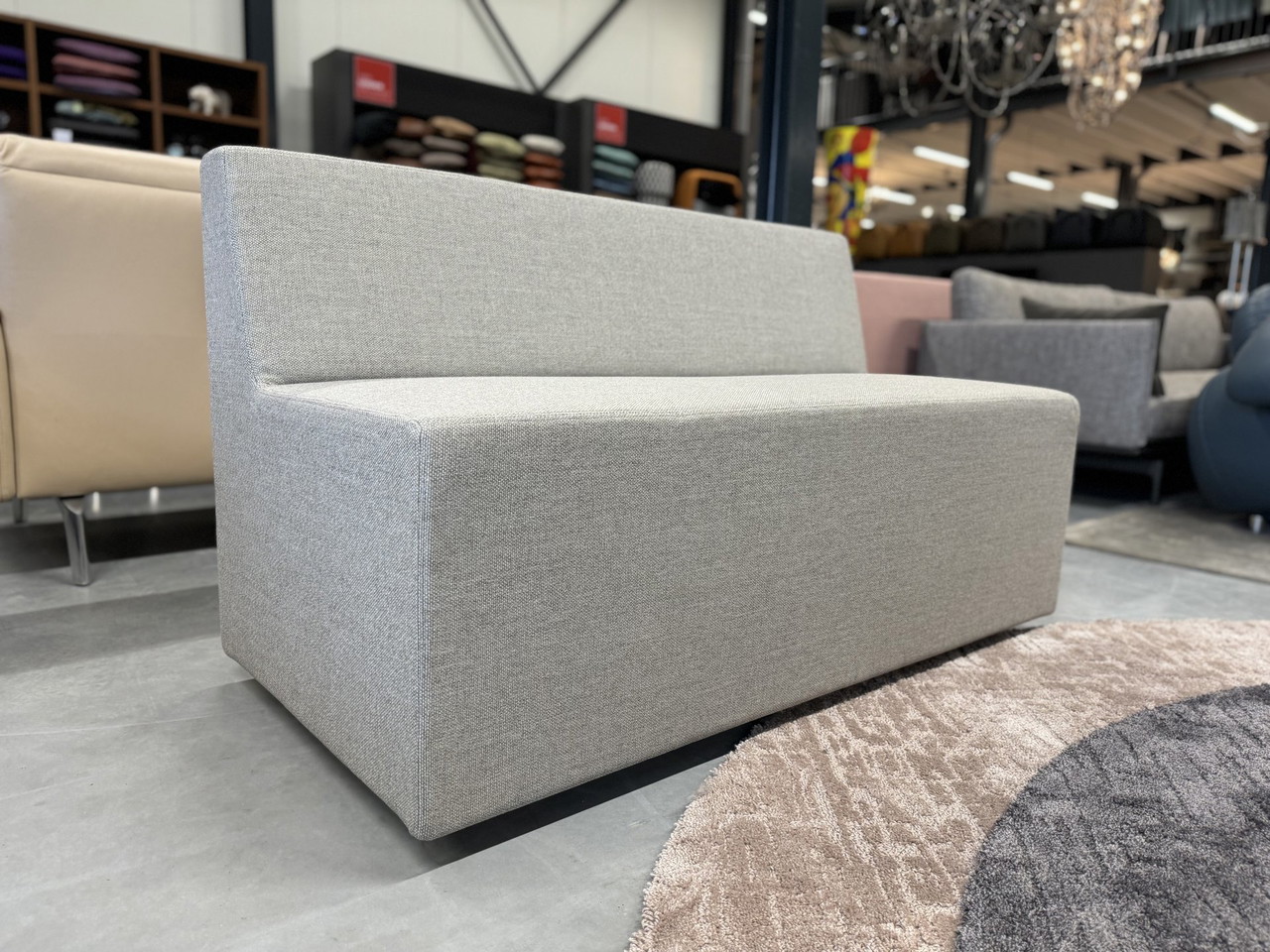 Gelderland 6901 Banc de salle à manger sur roulettes tissu gris