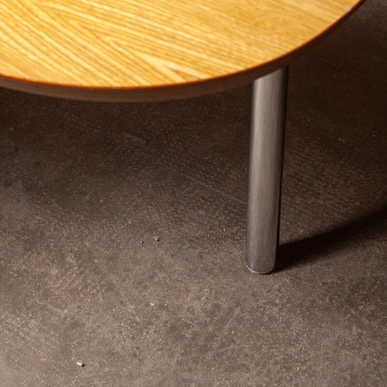 Image 1 of Vintage ash and metal coffee table for Leolux, Netherlands 1980