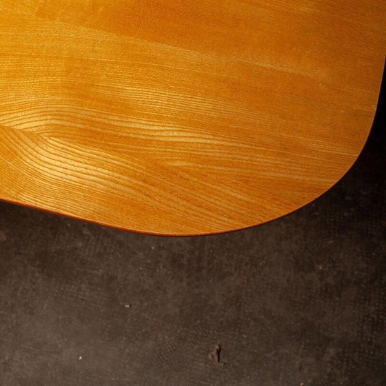 Image 1 of Vintage ash and metal coffee table for Leolux, Netherlands 1980