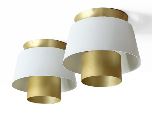 Pair Of Ceiling Lamps "Tivoli" By Jørn Utzon For Nordisk Solar Compagni. Denmark 1970S