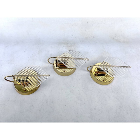 Image 1 of Set of 3 vintage metal wall lamps for Zero Quattro, 1960