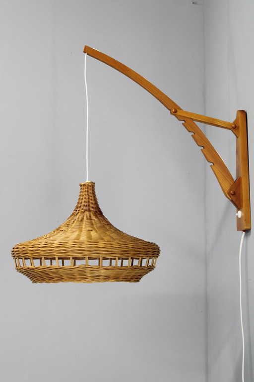 1960s Wall Wooden Lamp by Pokrok Zilina, Czechoslovakia