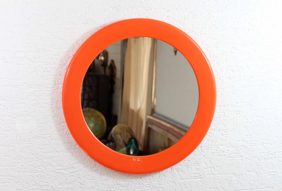 Image 1 of Space Age Orange mirror, France 1970