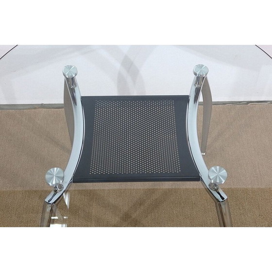 Image 1 of Vintage table in chromed metal and glass, 1970