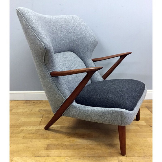 Image 1 of Slagelse Mobelvaerk grey lounge chair, Kurt OLSEN - 1950s