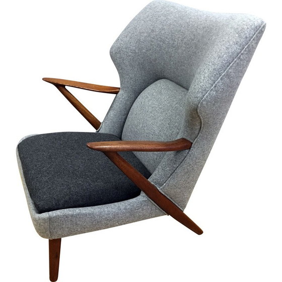 Image 1 of Slagelse Mobelvaerk grey lounge chair, Kurt OLSEN - 1950s