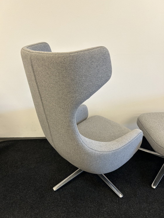 Image 1 of Vitra - Armchair - Grand Repos & Ottoman - Grey fabric