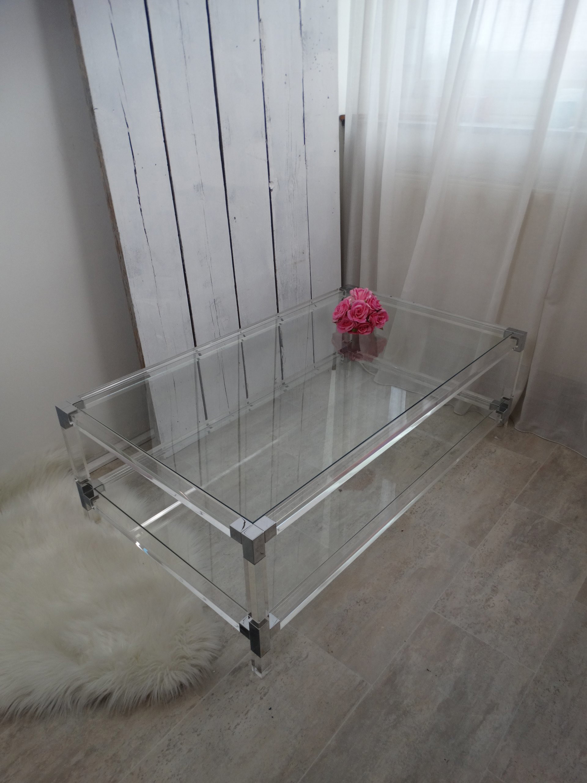 Lucite Ribbon Coffee Table ビンテージ Lucite Ribbon Coffee Table ビンテージ