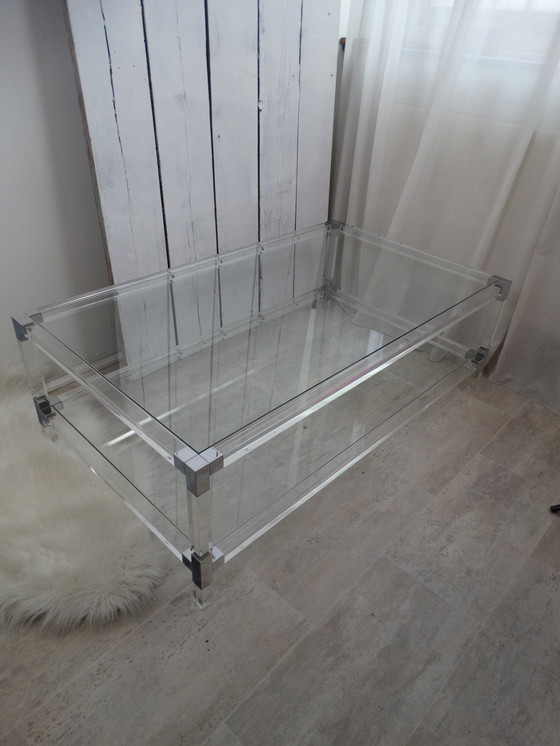 Image 1 of Lucite - glass coffee table