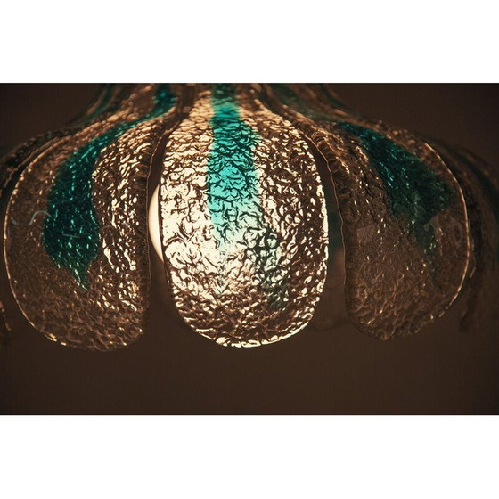 Image 1 of Vintage Murano glass flower petal pendant lamp by Carlo Nason for Mazzega