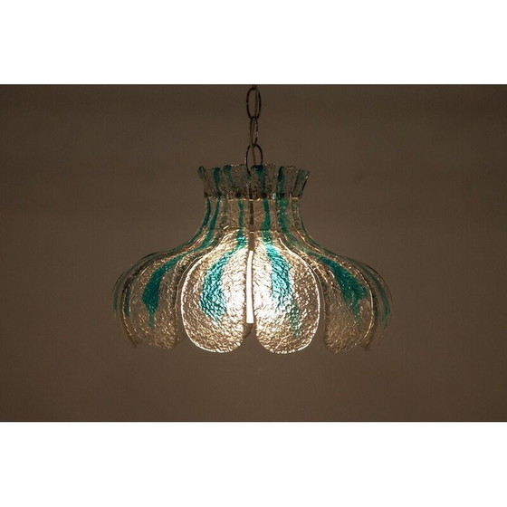 Image 1 of Vintage Murano glass flower petal pendant lamp by Carlo Nason for Mazzega