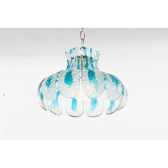 Image 1 of Vintage Murano glass flower petal pendant lamp by Carlo Nason for Mazzega