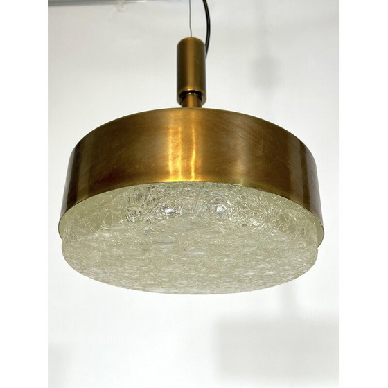 Image 1 of Vintage solid brass and glass pendant lamp by Stilnovo, 1950