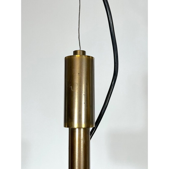 Image 1 of Vintage solid brass and glass pendant lamp by Stilnovo, 1950