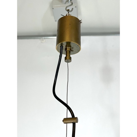 Image 1 of Vintage solid brass and glass pendant lamp by Stilnovo, 1950