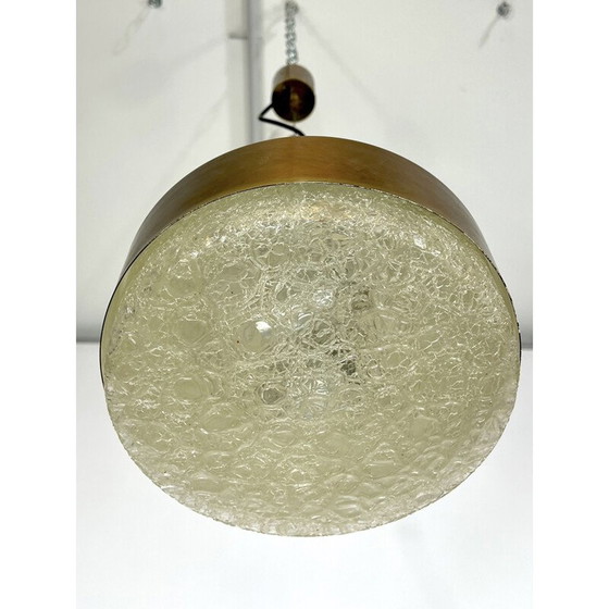 Image 1 of Vintage solid brass and glass pendant lamp by Stilnovo, 1950