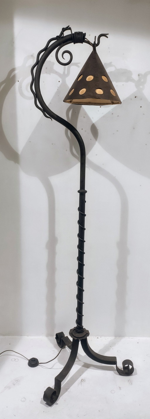 Art Deco Wrought Iron Lamp