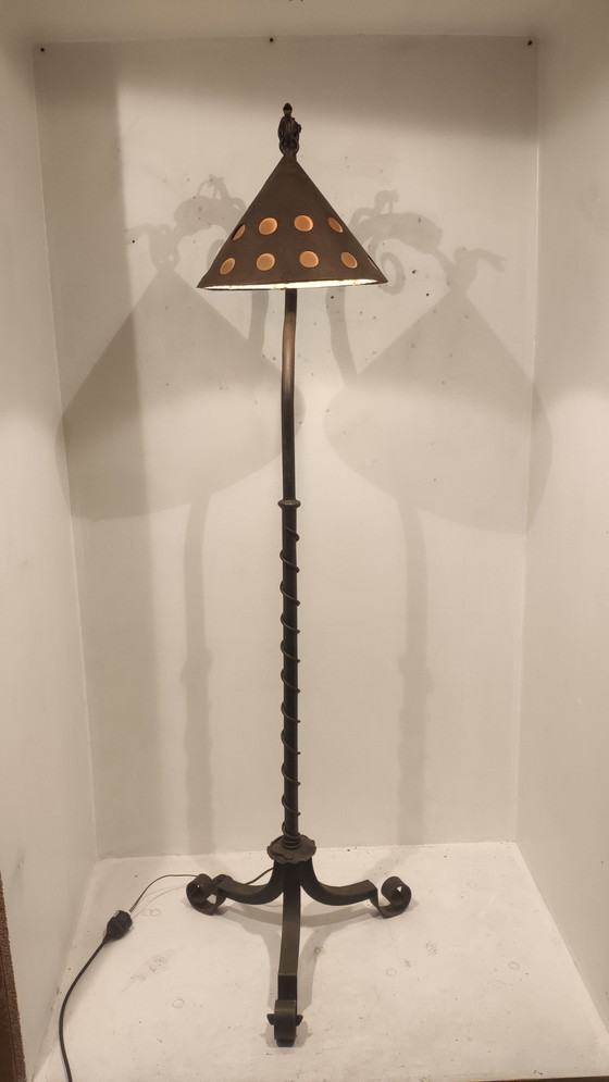 Image 1 of Art Deco Wrought Iron Lamp