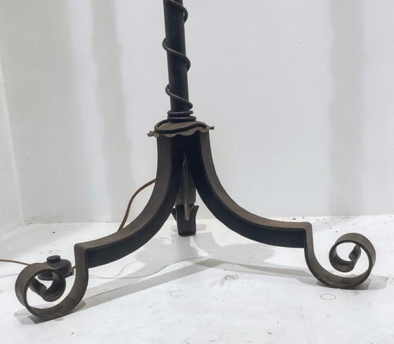 Image 1 of Art Deco Wrought Iron Lamp