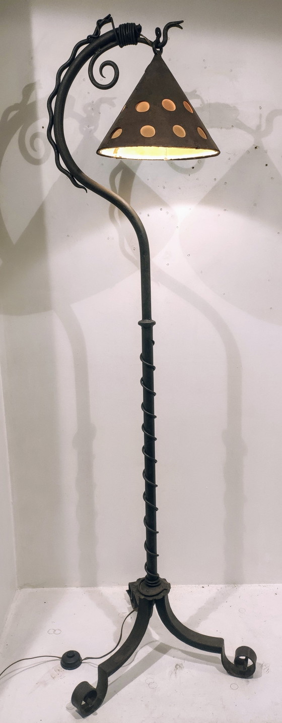 Image 1 of Art Deco Wrought Iron Lamp