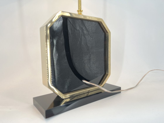 Image 1 of Georges Mathias brass etched table lamp, 1970s