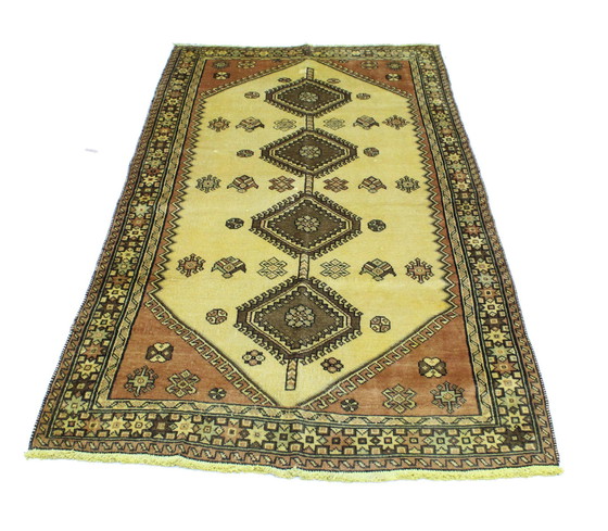 Image 1 of Persian Carpet Old Ghashghai Shiraz Nomadic Carpet 222 X 120 Cm
