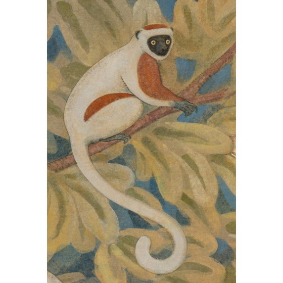 Image 1 of Vintage painted canvas Chimpanzees