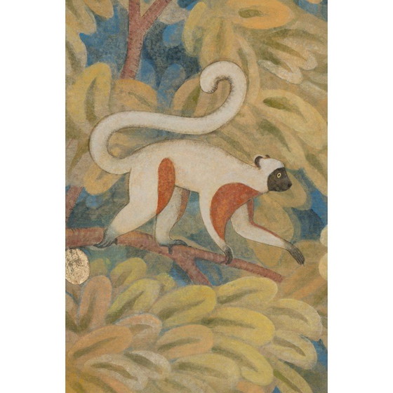 Image 1 of Vintage painted canvas Chimpanzees