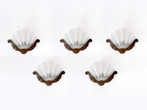 5X Wall Lights Art Deco Shells