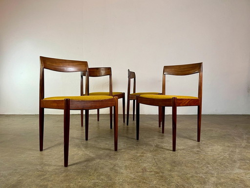 Lot de 4 chaises de salle à manger en teck Mid Century