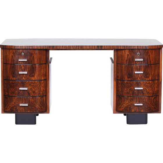Image 1 of Czech Art Deco vintage chrome writing desk H - 178 by Jindrich Halabala for Up Zavody