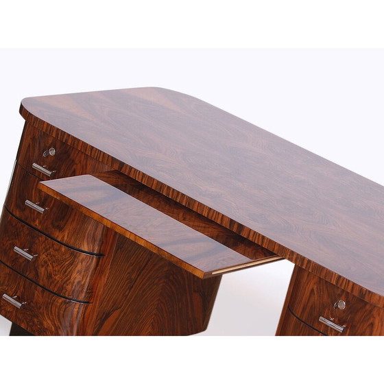 Image 1 of Czech Art Deco vintage chrome writing desk H - 178 by Jindrich Halabala for Up Zavody