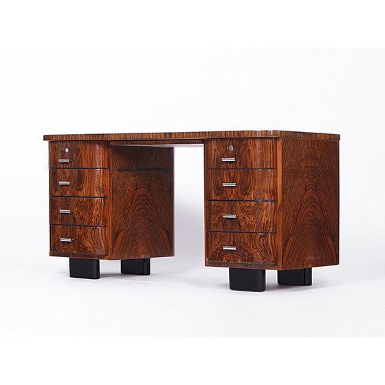 Image 1 of Czech Art Deco vintage chrome writing desk H - 178 by Jindrich Halabala for Up Zavody