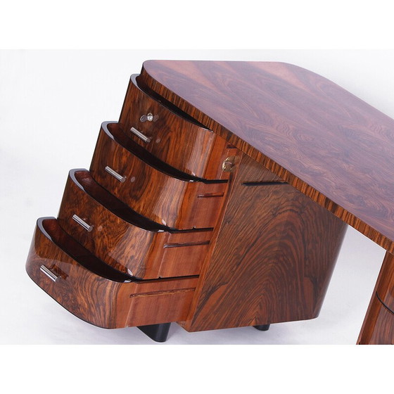 Image 1 of Czech Art Deco vintage chrome writing desk H - 178 by Jindrich Halabala for Up Zavody