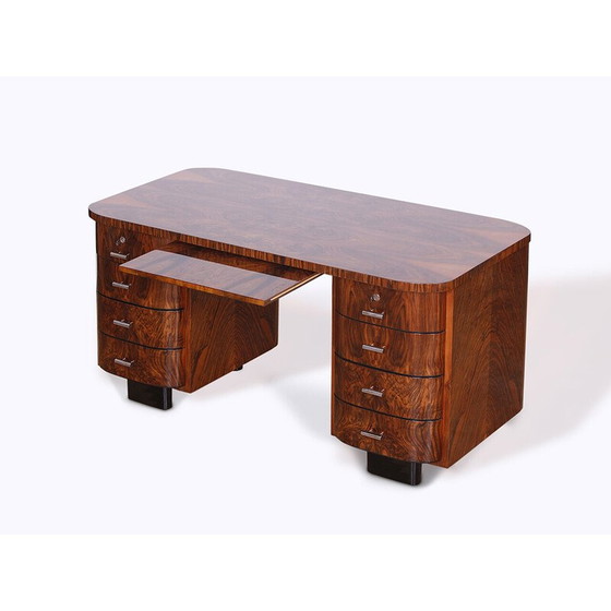 Image 1 of Czech Art Deco vintage chrome writing desk H - 178 by Jindrich Halabala for Up Zavody
