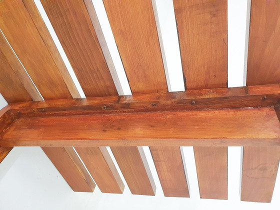 Image 1 of Mid-Century Slat Bench