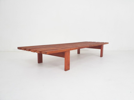 Image 1 of Mid-Century Slat Bench