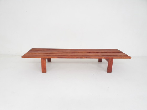 Image 1 of Mid-Century Slat Bench