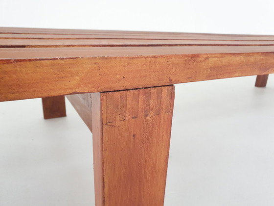 Image 1 of Mid-Century Slat Bench