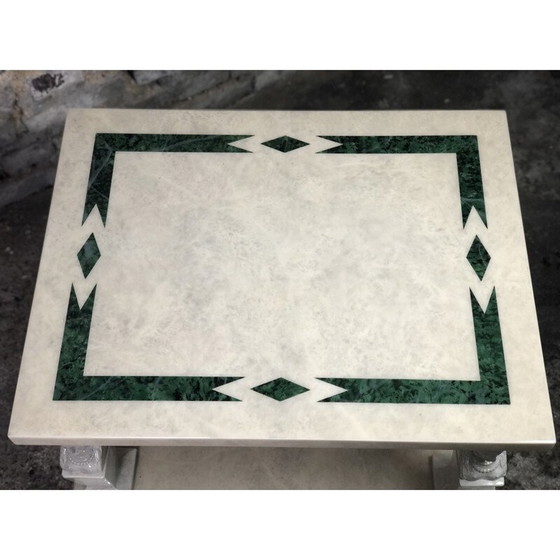 Image 1 of Pair of vintage resin and brass side tables, 1980