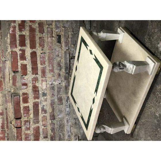 Image 1 of Pair of vintage resin and brass side tables, 1980