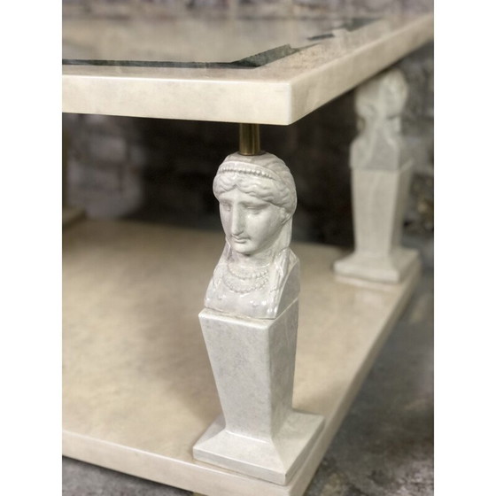 Image 1 of Pair of vintage resin and brass side tables, 1980