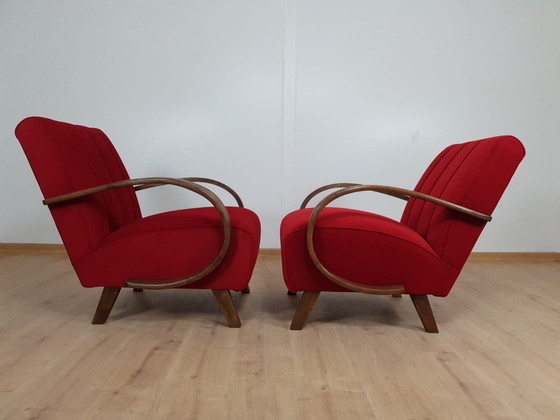 Image 1 of 2x Jindrich Halabala Restored Armchairs