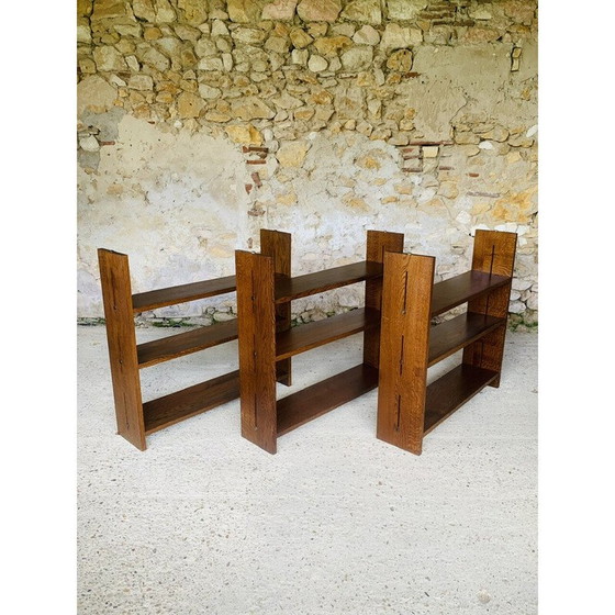 Image 1 of Set of 3 vintage oak shelves, 1960